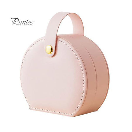 Small Travel Jewellery Box, Mini Case and Organizer Bag For Earrings, Necklace, Rings, Pink - Image 2