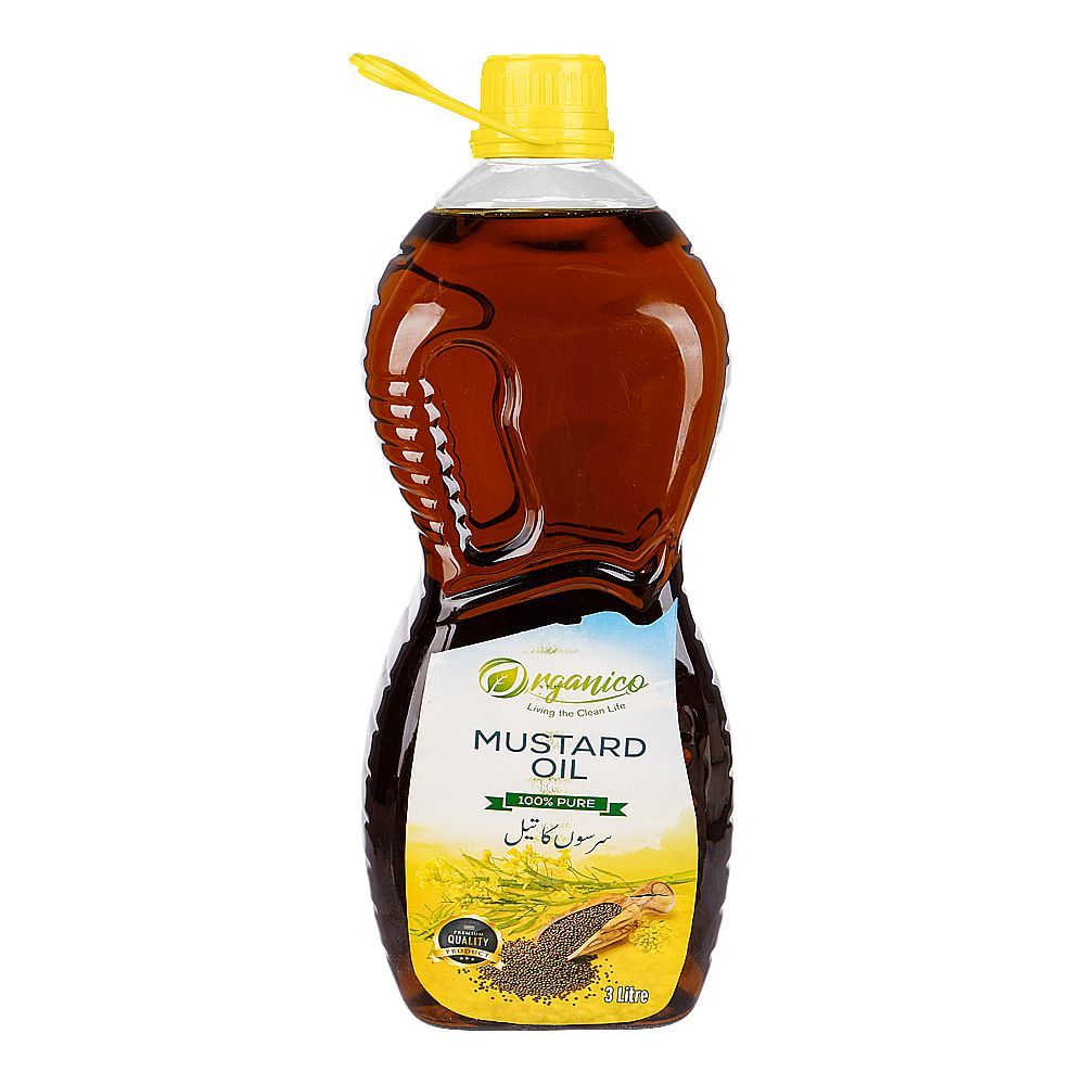 Organico Mustard Cooking Oil Bottle, 3 Liter - Main Image