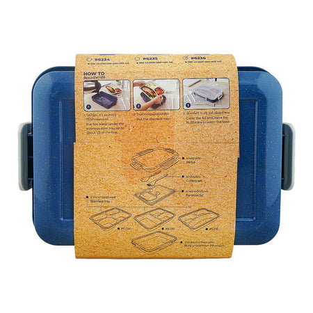 Micron Ware Super Lock Stainless Lunch Box with Cutlery, 900ml, Blue, J6236 - Image 3