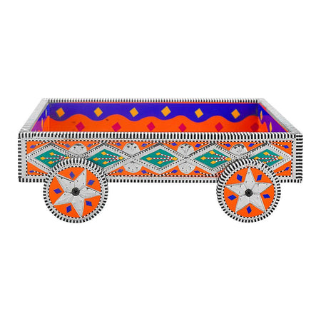 Star Shine Truck Art Chamakpatti Wheel Tray - Orange - Image 2