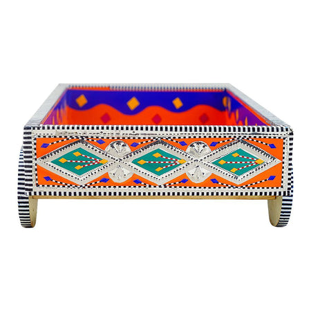 Star Shine Truck Art Chamakpatti Wheel Tray - Orange - Image 3