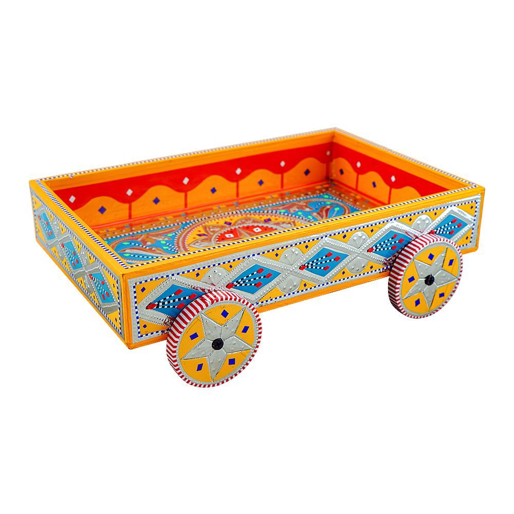 Star Shine Truck Art Chamakpatti Wheel Tray - Yellow - Main Image