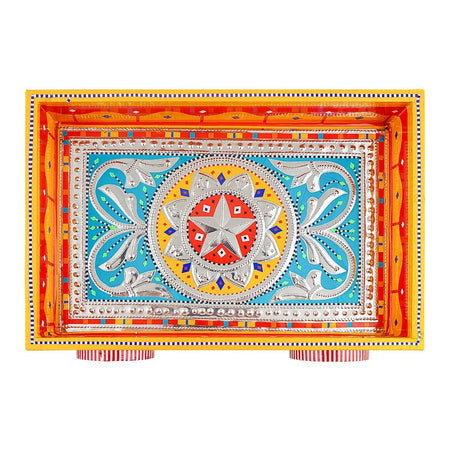 Star Shine Truck Art Chamakpatti Wheel Tray - Yellow - Image 4