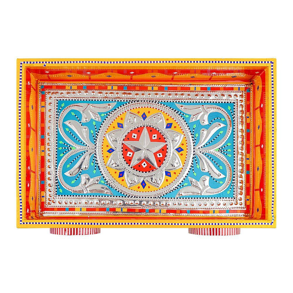 Star Shine Truck Art Chamakpatti Wheel Tray - Yellow - Image 4