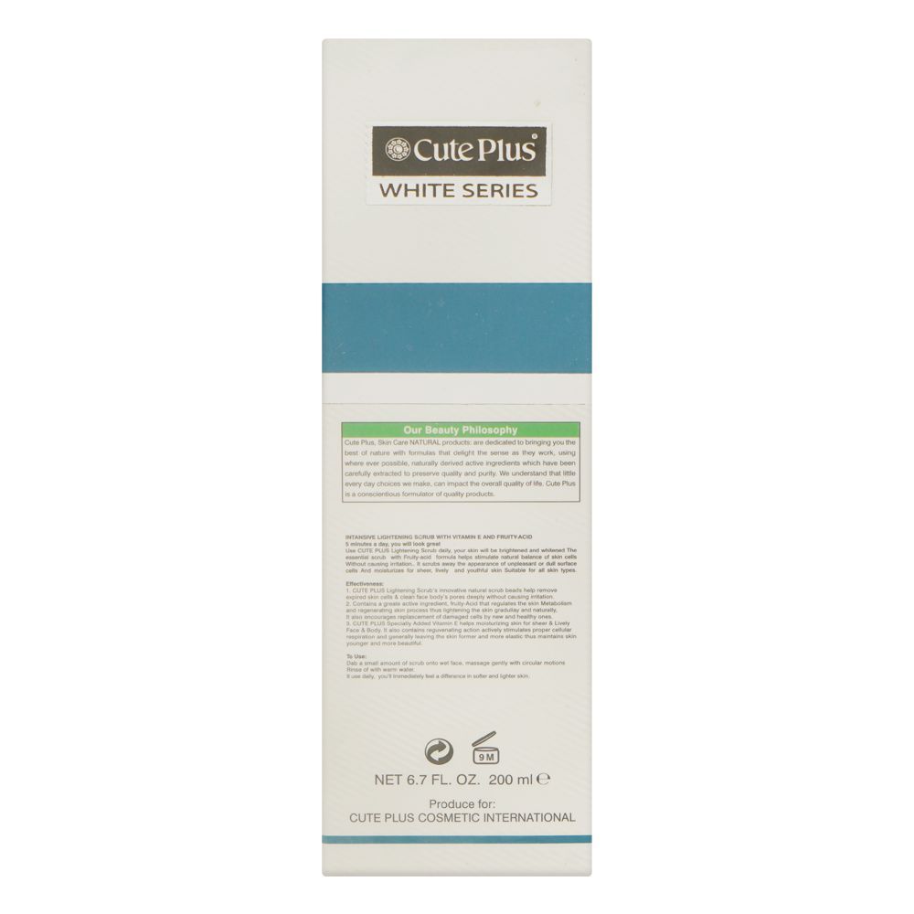 Cute Plus White Series Intensive Lightening Scrub with Vitamin E & Fruit Acid, 200ml - Image 2