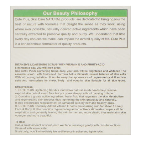 Cute Plus White Series Intensive Lightening Scrub with Vitamin E & Fruit Acid, 200ml - Image 3