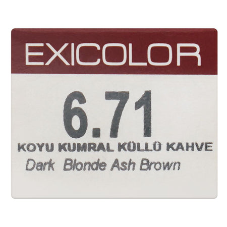Okay Exicolor Permanent Hair Color, 60ml, No. 6.71 Dark Blonde Ash Brown - Image 6