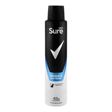 Sure Men Invisible Ice Fresh Antiperspirant Body Spray, 48H Dry Protection, 200ml - Main Image