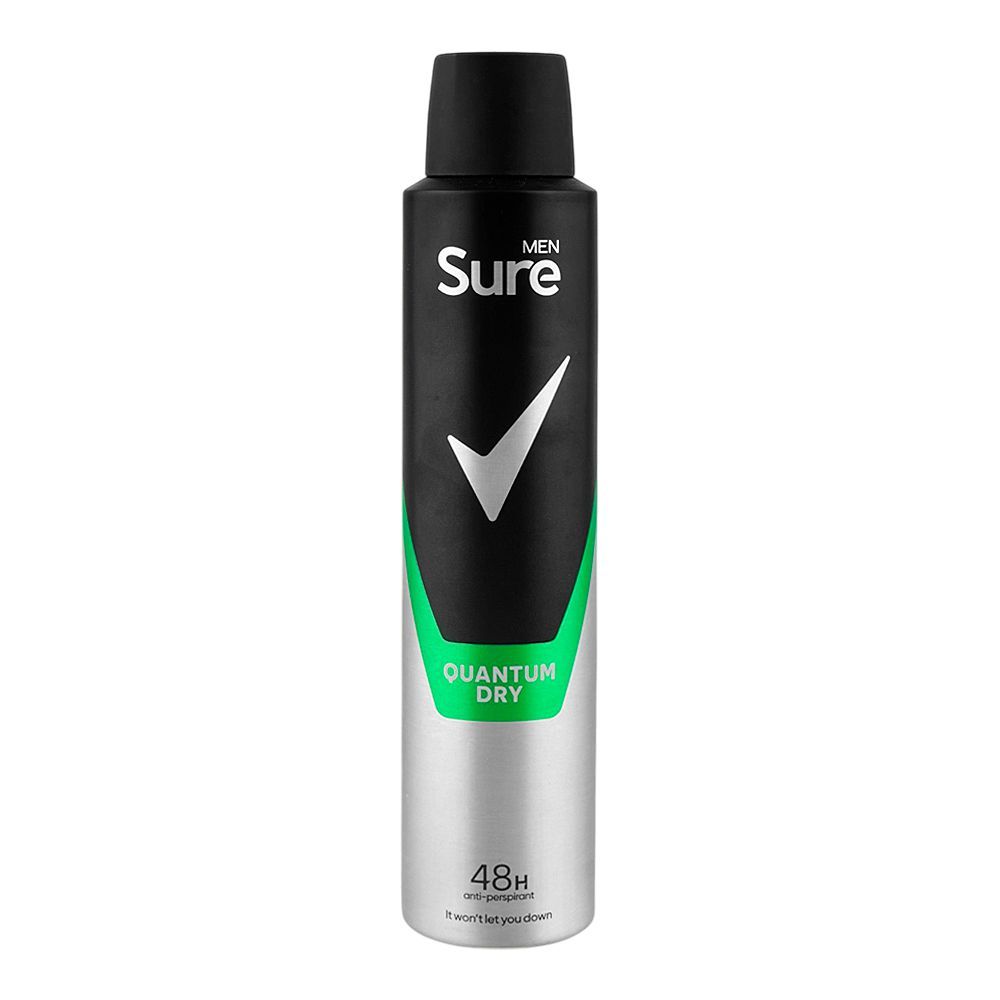 Sure Men Quantum Dry Antiperspirant Body Spray, 48H Dry Protection, 200ml - Main Image