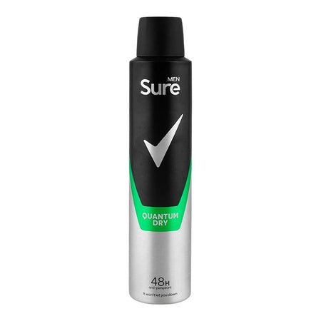 Sure Men Quantum Dry Antiperspirant Body Spray, 48H Dry Protection, 200ml - Main Image