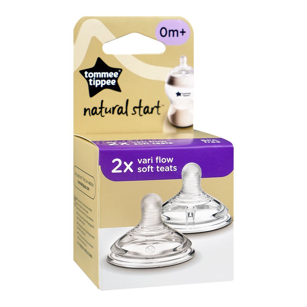 Tommee Tippee Natural Start Vari Flow Soft Teats, Nipples For 0 Months+, 2-Pack, 423960 - Image 2