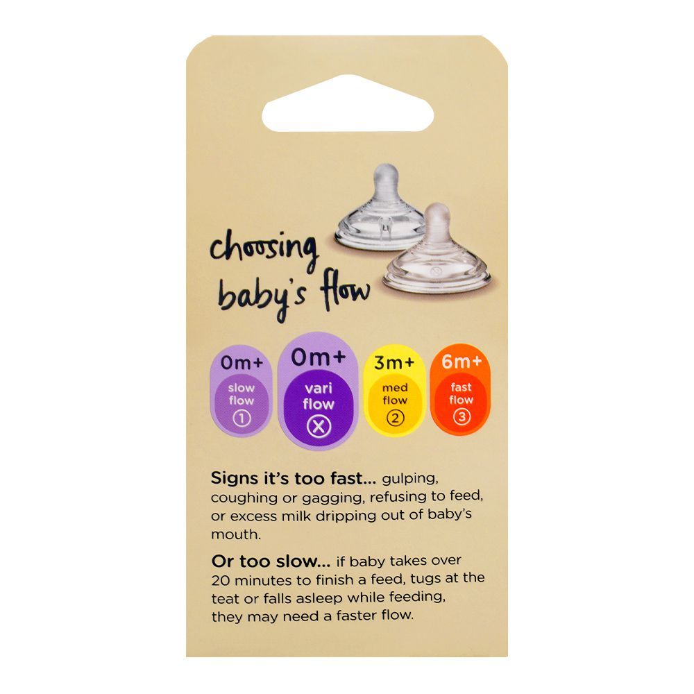 Tommee Tippee Natural Start Vari Flow Soft Teats, Nipples For 0 Months+, 2-Pack, 423960 - Image 3