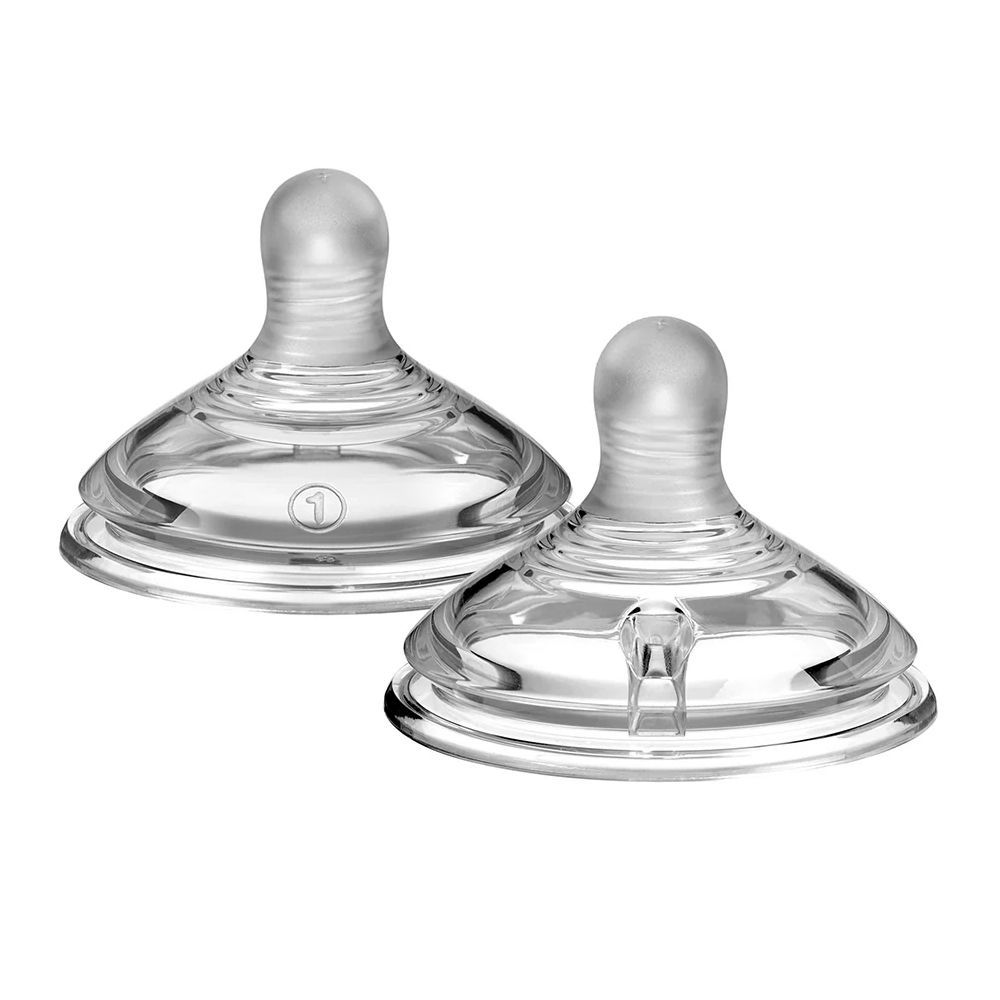 Tommee Tippee Natural Start Slow Flow Soft Teats, Nipples For 0 Months+, 2-Pack, 423961 - Main Image