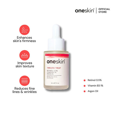 Oneskin Timeless Treat Serum with Retinol 0.5%, Vitamin B3 1% & Argan Oil, 30ml - Image 2