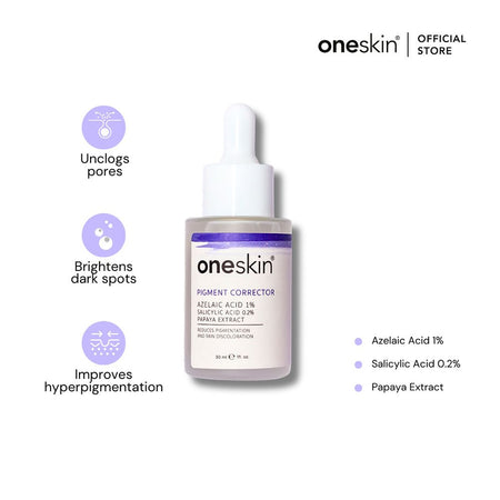 Oneskin Pigment Corrector Serum with Azelaic Acid 1%, Salicylic Acid 0.2% & Papaya Extract, 30ml - Image 2