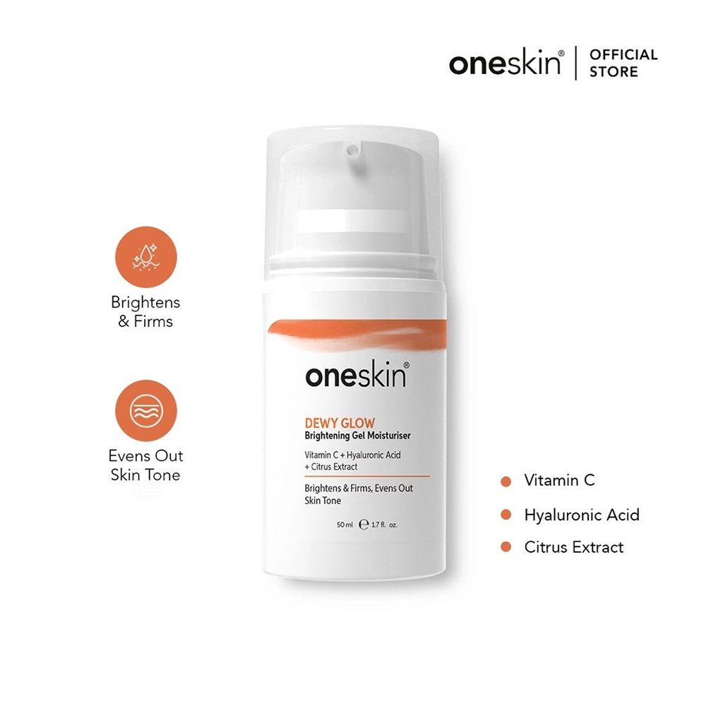 Oneskin Dewy Glow Brightening Gel Moisturizer with Vitamin C, Hyaluronic Acid & Citrus, 50ml - Image 2