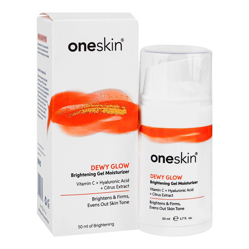 Oneskin Dewy Glow Brightening Gel Moisturizer with Vitamin C, Hyaluronic Acid & Citrus, 50ml - Image 3