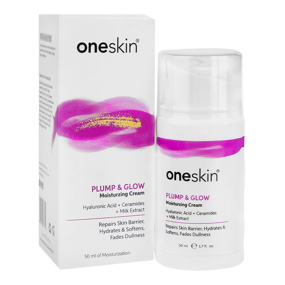 Oneskin Plump and Glow Moisturizing Cream with Hyaluronic Acid, Ceramides & Milk, 50ml - Image 3