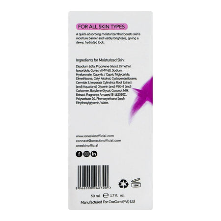 Oneskin Plump and Glow Moisturizing Cream with Hyaluronic Acid, Ceramides & Milk, 50ml - Image 5