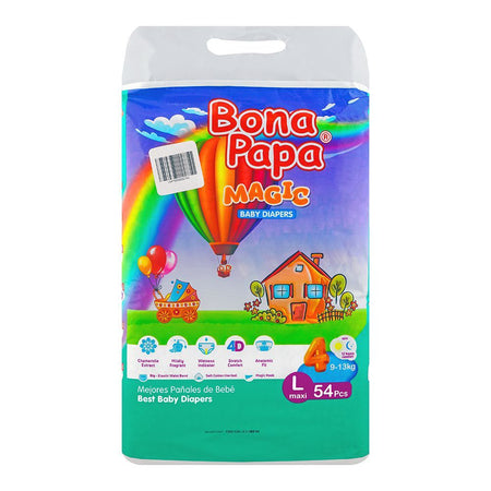 Bona Papa Magic Baby Diapers, Large Maxi, 9-13Kg, 54-Pack - Main Image