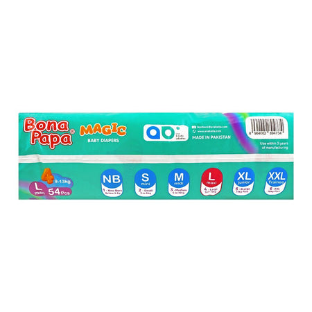 Bona Papa Magic Baby Diapers, Large Maxi, 9-13Kg, 54-Pack - Image 6