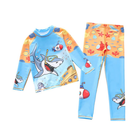 Kids 2-Piece Swimsuit, Swimwear Bathing Suit For 7-9 Years, P2418-10BW - Main Image