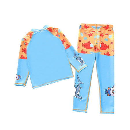Kids 2-Piece Swimsuit, Swimwear Bathing Suit For 7-9 Years, P2418-10BW - Image 2