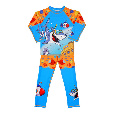 Kids 2-Piece Swimsuit, Swimwear Bathing Suit For 7-9 Years, P2418-10BW - Image 3