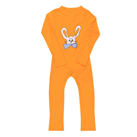 Kids 1-Piece Swimsuit with Cap, Swimwear Bathing Suit For 5-6 Years, Orange, Z047 - Image 2
