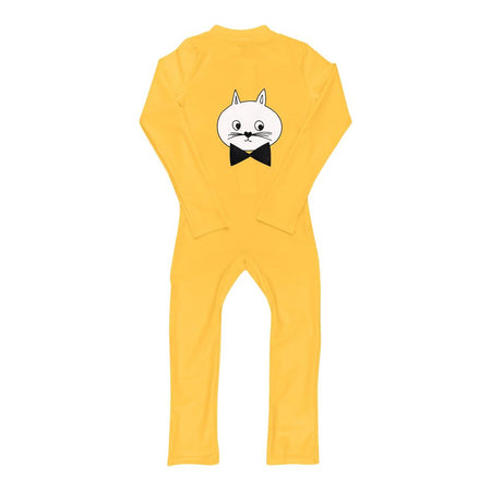 Kids 1-Piece Swimsuit with Cap, Swimwear Bathing Suit For 5-6 Years, Yellow, Z047 - Image 2