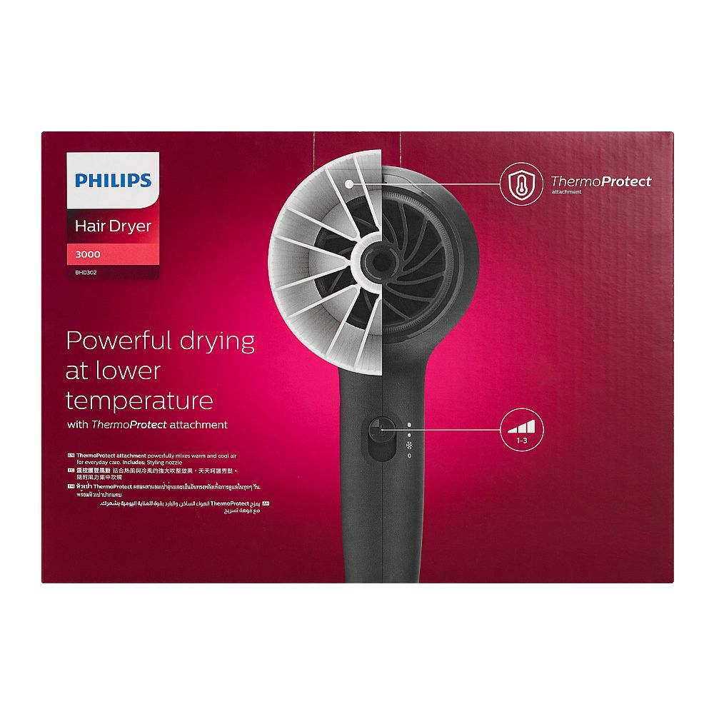 Philips 3000 Thermo Protect Hair Dryer, 1600W, BHD302/13 - Image 3