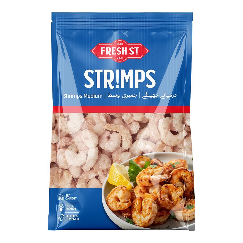 Fresh Street Peeled & Deveined Medium Shrimps (Jhinga) - PND 80/120, 500g - Main Image