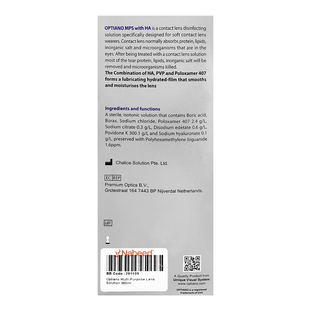 Optiano Multi-Purpose Contact Lens Solution, 360ml - Image 2