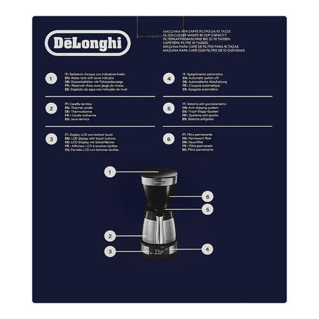 DeLonghi Filter Coffee Machine, 10 Cups Capacity, 1200W, ICM16731 - Image 4