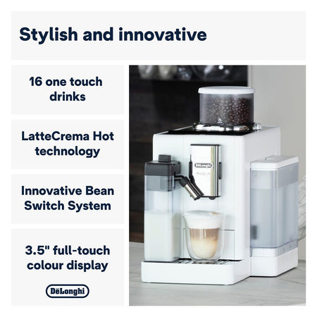 DeLonghi Rivelia Automatic Coffee Machine with LatteCrema Hot System, EXAM440.55.W - Image 2