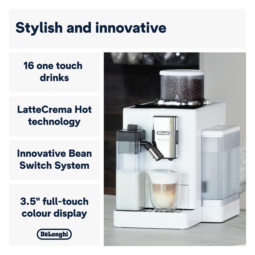 DeLonghi Rivelia Automatic Coffee Machine with LatteCrema Hot System, EXAM440.55.W - Image 2