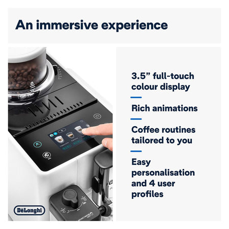 DeLonghi Rivelia Automatic Coffee Machine with LatteCrema Hot System, EXAM440.55.W - Image 5