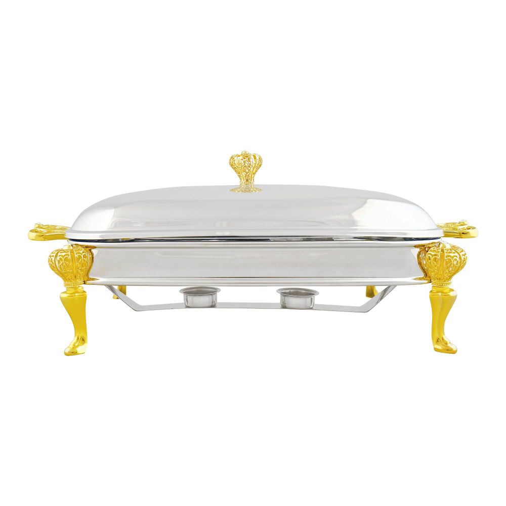 Onemore Rectangular Casserole Serving Glass Dish With Candle Stand/Rack - Buffet Food Warmer, 3 Liter, KC207SW - Main Image