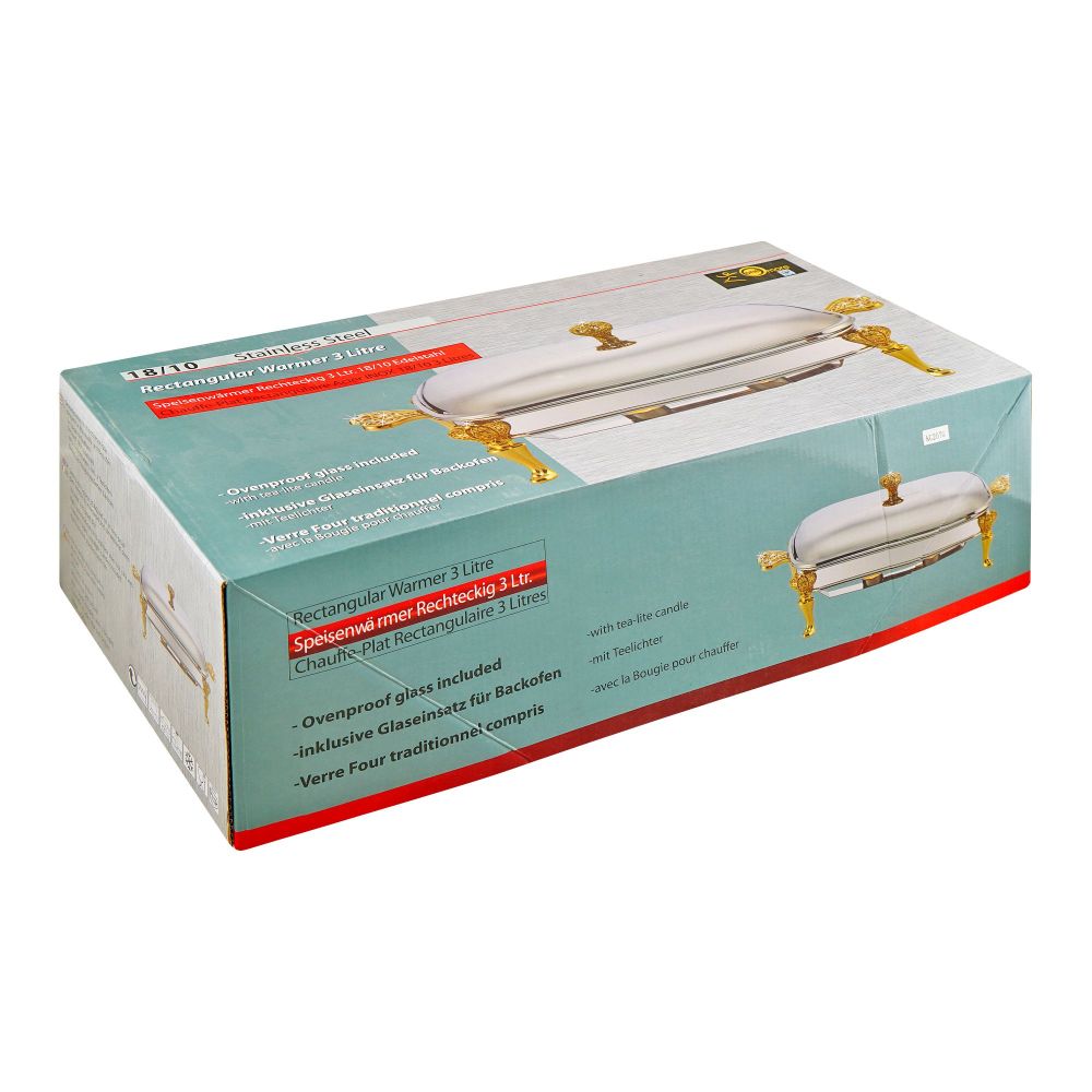 Onemore Rectangular Casserole Serving Glass Dish With Candle Stand/Rack - Buffet Food Warmer, 3 Liter, KC207SW - Image 3