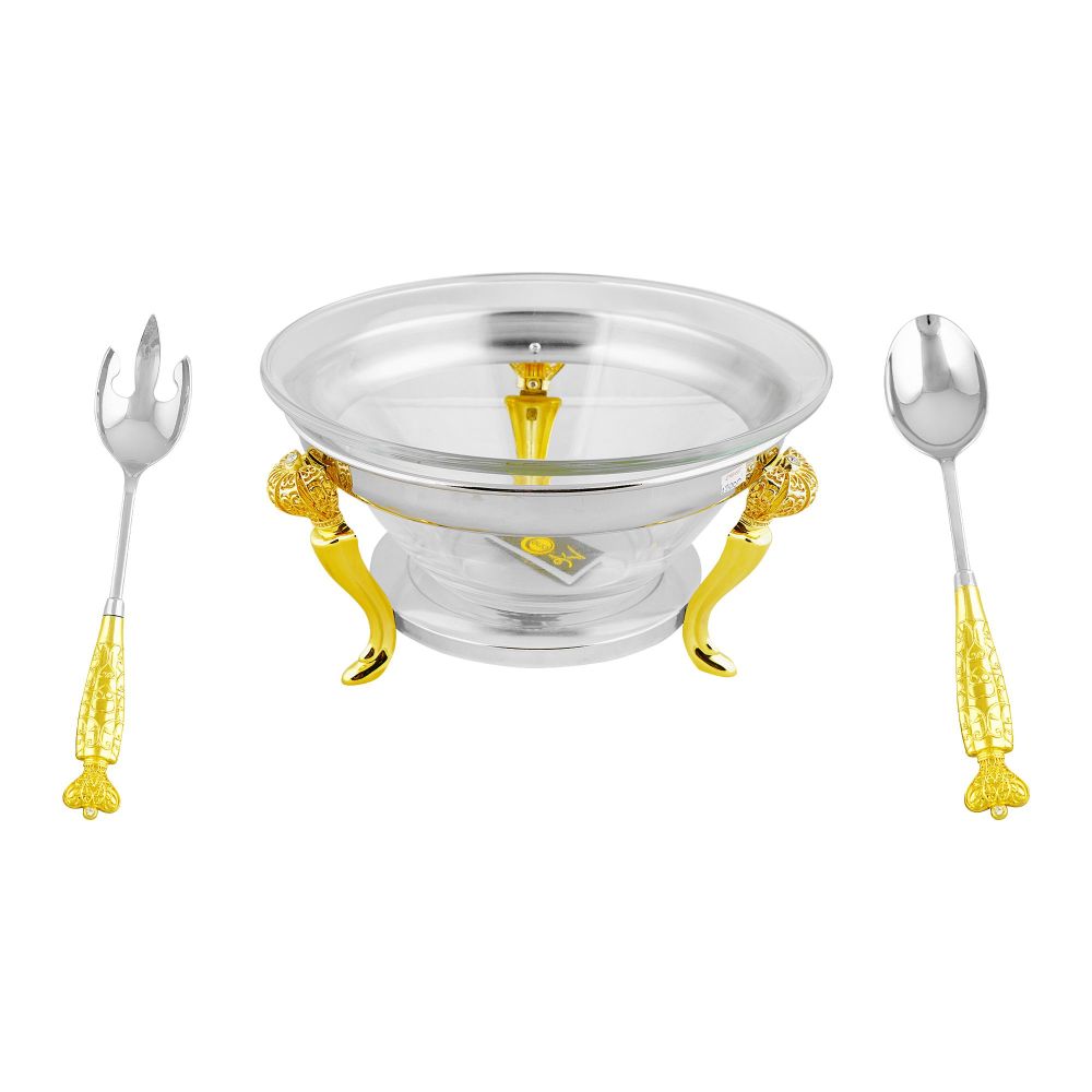 Onemore Salad Serving Bowl Set with Salad Server Spoons, SBC001GSW - Main Image