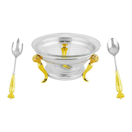 Onemore Salad Serving Bowl Set with Salad Server Spoons, SBC001GSW - Main Image