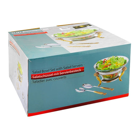 Onemore Salad Serving Bowl Set with Salad Server Spoons, SBC001GSW - Image 5