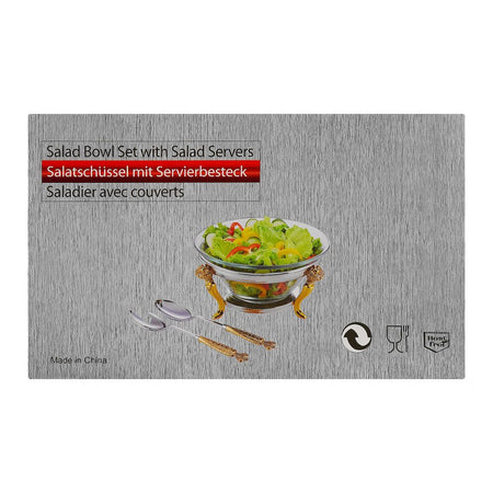 Onemore Salad Serving Bowl Set with Salad Server Spoons, SBC001GSW - Image 7