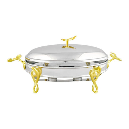 Onemore Oval Casserole Serving Glass Dish With Candle Stand/Rack - Buffet Food Warmer, 3 Liter, JY300SW - Main Image