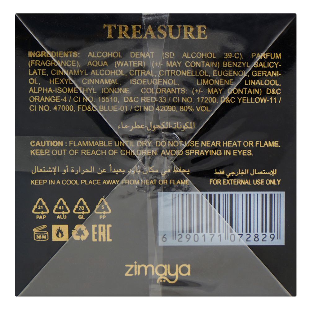 Zimaya Treasure Perfume, Eau de Parfum, For Men, 100ml - Image 3