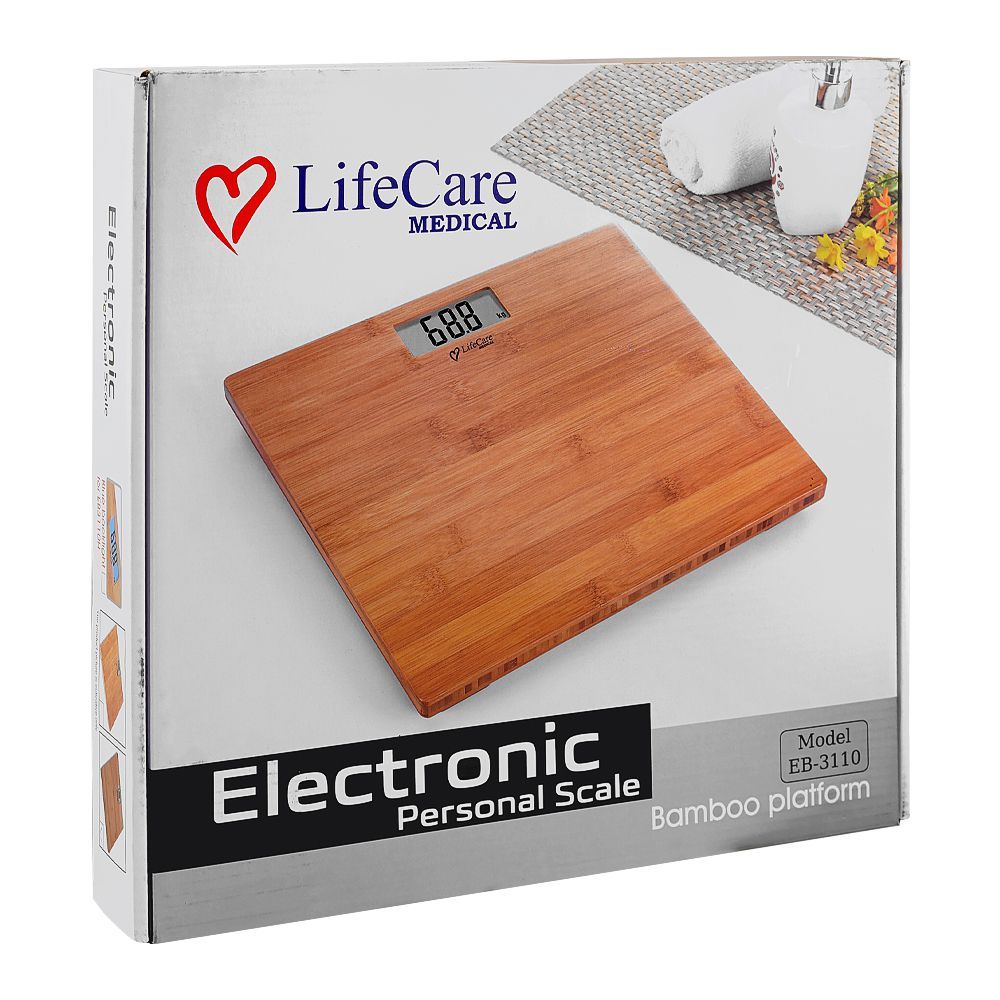 Life Care Digital Weighing Scale with Bamboo Platform, EB-3110 - Main Image