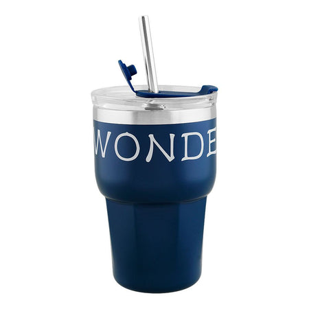 Stainless Steel Insulated Mini Travel Coffee Tumbler with Straw, 600ml, Dark Blue, (80073/CY-0702) 0001250 - Main Image