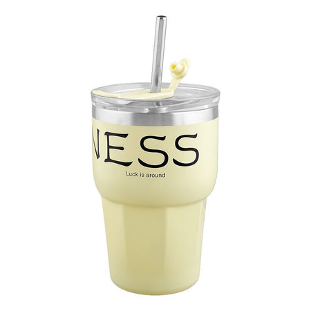 Stainless Steel Insulated Mini Travel Coffee Tumbler with Straw, 600ml, White, (80073/CY-0702) 0001250 - Image 2