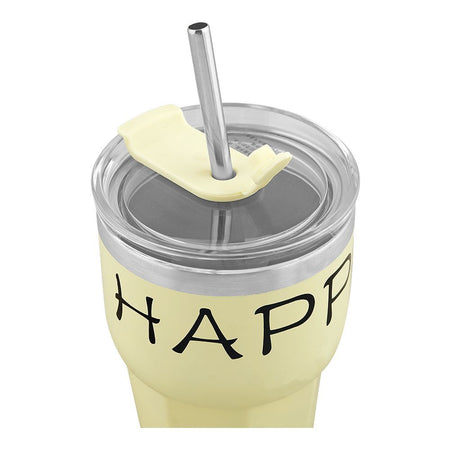 Stainless Steel Insulated Mini Travel Coffee Tumbler with Straw, 600ml, White, (80073/CY-0702) 0001250 - Image 3