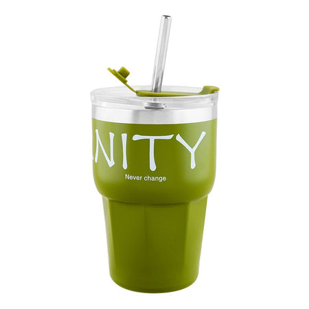 Stainless Steel Insulated Mini Travel Coffee Tumbler with Straw, 600ml, Green, (80073/CY-0702) 0001250 - Image 2